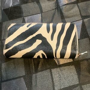 Faux leather zebra wallet